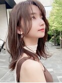 大人かわいいチークバングこなれミディ/くびれヘア/新宿30代40代