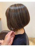 30代40代50代女性白髪ぼかしハイライトスタイル ボブ