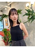 オリーブカラー×アンニュイミディアム_韓国上品
