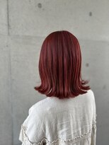 アチーブ ヘア デザイン(achieve hair design)&nbsp;ツヤ髪レッドオレンジ赤髪暖色系派手髪 外ハネショートミディ