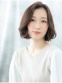 ことりベージュ大人フェミニンかきあげボブl古河20代30代40代