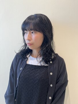 スタイル 茅ケ崎(STYLE) 【ハクラ】ミディアムウルフ ウルフパーマ 顔まわりカット