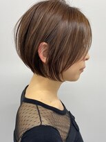 ビューブルー 亀戸錦糸町(VIEW BLUE)&nbsp;暗めカラーグランマッシュショートボブ くせ毛髪質改善 縮毛矯正