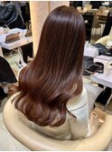 ◯着物メルティカラーフェミニンロングウェーブスタイルレッド