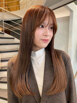 ロライマ 中目黒(roraima)&nbsp;ロングヘアストレートパーマ髪質改善ナチュラルブラウン艶髪