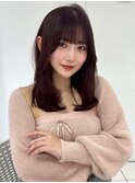 パープルブラウン レイヤーカット 髪質改善トリートメント 艶髪