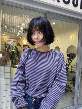 ブラウン(BROUN) 重ためボブレイヤーボブ顔まわりカット