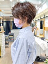 30代40代50代絶壁解消ひし形白髪ぼかし大人ショートボブ【猪狩】