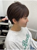 ショートマッシュボブ◎ココアブラウン前髪あり◎20代~50代