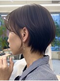 静岡ショート静岡ショートボブグレージュ暗めカラー白髪ぼかし