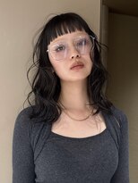 メゾンマイル 恵比寿(maison mile)&nbsp;オン眉バング×ブルーブラック[恵比寿/髪質改善/レイヤーカット]