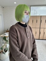 ロエン 西岡崎店(ROEN)&nbsp;#ライムグリーン×レイヤーボブ /10代/20代/30代/レイヤーボブ
