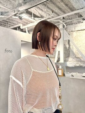 フォト 新宿三丁目(foto) 小顔黒髪オリーブグレーココアベージュボブ髪質改善ブリーチ新宿
