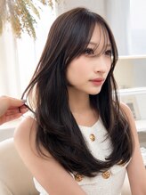 【ロング仕上がり】可愛い顔まわりレイヤー小顔見えロングスタイル、横顔まで垢抜ける大人可愛い上品ヘア☆