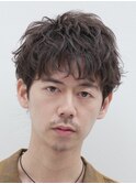 メンズパーマフェザーパーマシャドウパーマセンターパート
