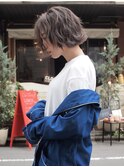 切りっぱなしボブにラベンダーグレージュを☆