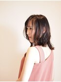 シースルーバング×ミディアムボブ