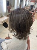 20代30代40代/ナチュラルバレイヤージュ/外ハネミディアム