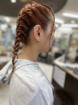 びゃんびゃん 浅水本店 編み込みスタイル/着物/ヘアセット/アレンジヘア/編み下ろし