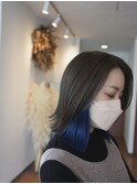 ボブ×BOB×インナーカラーBLUE