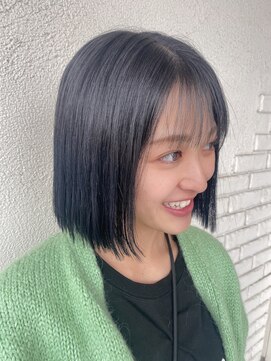 ベル バイ マグ 諏訪店(belle by Mag) ナチュラルブルーブラック艶感ストレート美肌透明感ブルーカラー