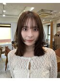 姫カットレイヤーミディアム似合わせカットブルージュ
