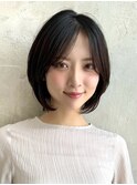 『岩田莉奈』うる艶カラー30代40代50代丸みショートひし形新宿