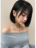 大人可愛い小顔前下がりボブ