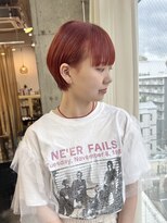 ラニヘアサロン(lani hair salon)&nbsp;オレンジカラー/ショートカット/ブリーチなしダブルカラー/ボブ