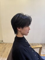 オーシャントーキョー(OCEAN TOKYO) 韓国マッシュフェザーパーマニュアンスパーマセンターパート黒髪