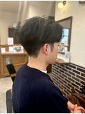 メンズセンター分けワンカールパーマ