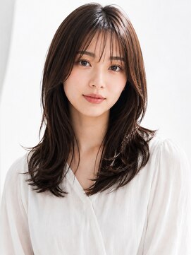 ヘアメイク アージュ 天神西通り店(HAIR MAKE age) セミロング 髪質改善 シースルーバング グレージュ カラー
