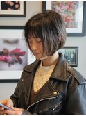 シースルーバングミニボブ