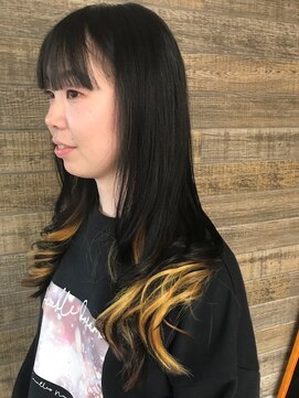 ヘアーガーデンオーブ(HAIR GARDEN aube) ワンレンロングインナーカラー