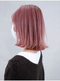 ピンクボブ_カーキグレージュマッシュショート_ba323591