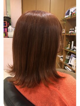 ドゥ スタイル 三国ヶ丘店(Duex Style) 【スプリングさんの、ブリーチONカラー】 冬の艶やかオレンジ