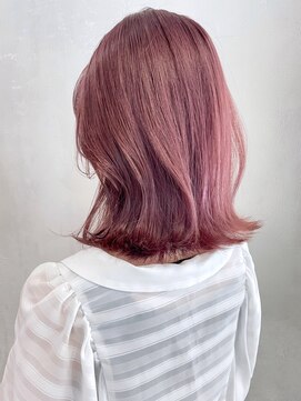 アイティーバイアルバム 八王子店(IT by ALBUM) チャコールピンク_グレージュカラーボブウルフ_ba404781