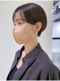 まるみショート_斜めバンググレージュカラー_ba423631