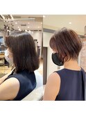 大人上品ショートボブ×白髪ぼかしカラー【ERIKA】