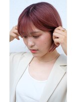スリーマーク(THREE mark)&nbsp;ペールカラー　ピンク　ストレートボブ