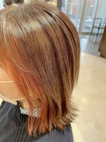 アメイジングヘアー 美沢店(AMAZING HAIR) イヤリングカラー×オレンジ