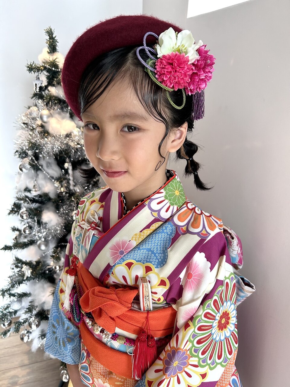 7歳 七五三 ベレー帽 ウェーブ ヘアセット 辻堂：L229686740｜シー