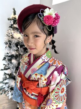 シークエストアンドシプラス(C/QUEST&C-plus) 7歳 七五三 ベレー帽 ウェーブ ヘアセット 辻堂