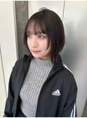 ボブレイヤー/ハッシュカット/切りっぱなし/顔まわりレイヤー