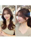 韓国ヘアスタイル◎結んでもおろしても可愛いお顔周り/自由が丘