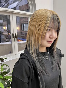 ネイビー(Navy) アンブレラカラー×ロングウルフ