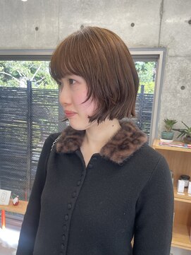 ニュアンスボブ×ブリーチなしでトーンアップカラー