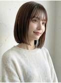 ダークグレージュシャギーカット小顔ボブディA11上尾30代40代