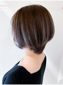 グレージュショートボブ_ショコラベージュボブルフ_ba352682