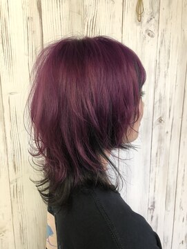 エモート(EMOTE) ウルフレイヤー/ショート/ツートーンカラー/ブリーチ/パープル